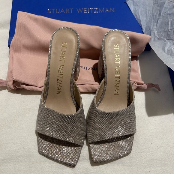 Stuart Weitzman Tia Block Heel Leather Sandals - Picture 7 of 10